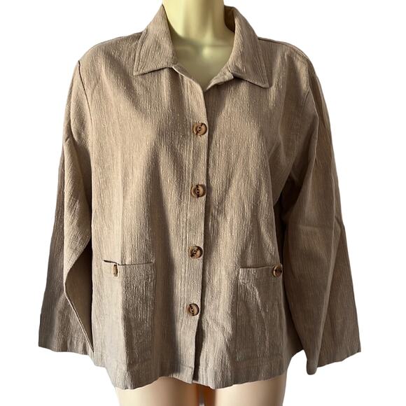 Sport Timer Vintage Beige Lightweight Jacket Blazer Woman Size Medium - Picture 1 of 8